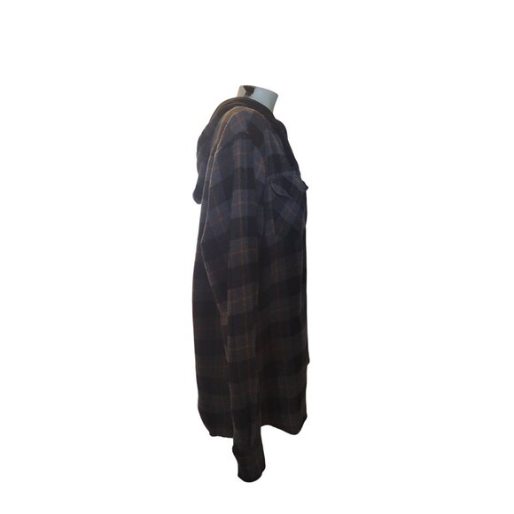 Molokai‎ Surf Co. Hooded Plaid Flannel Button-Up Shirt Jacket XL surfer skater - Picture 2 of 10